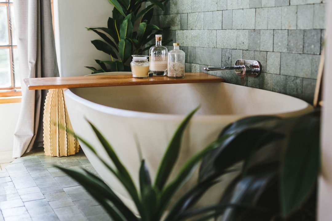 fancy bathroom decor with bathtub