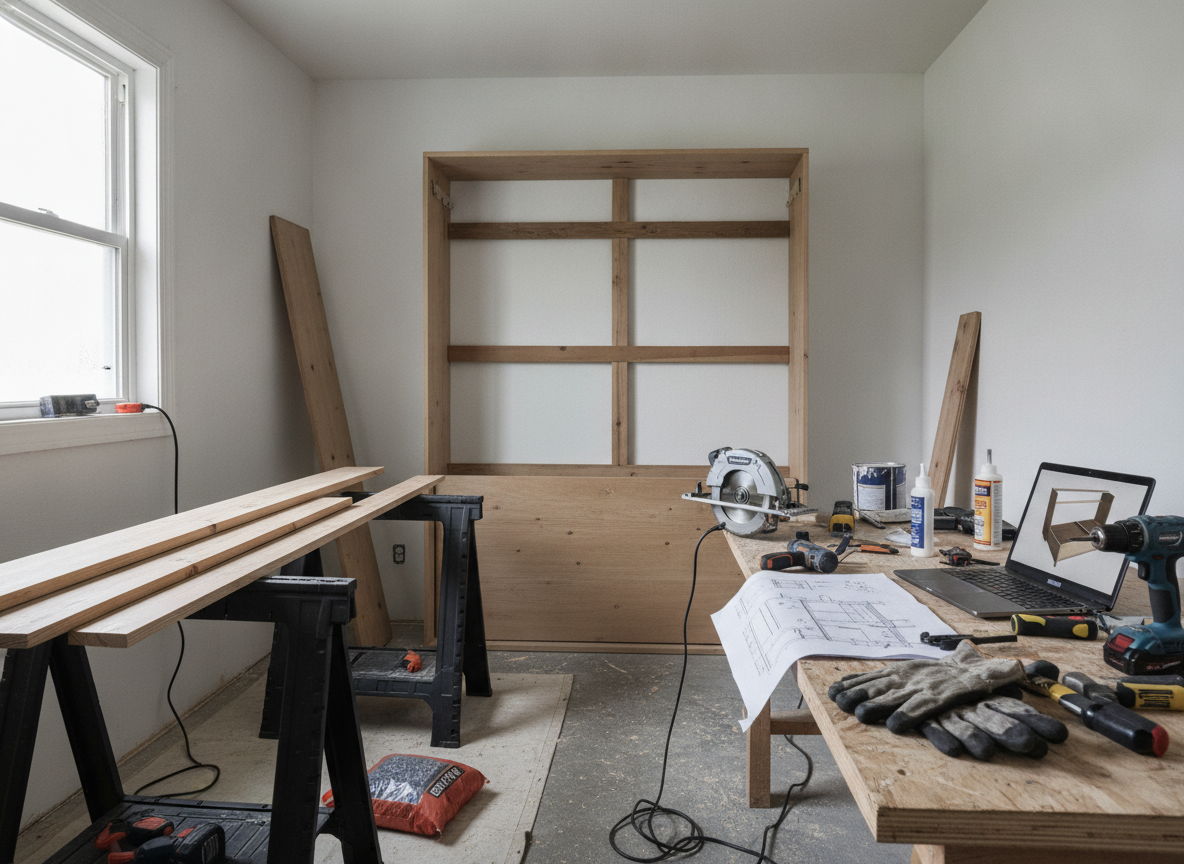 Zelf een opklapbaar Murphybed maken voor een kleine kamer