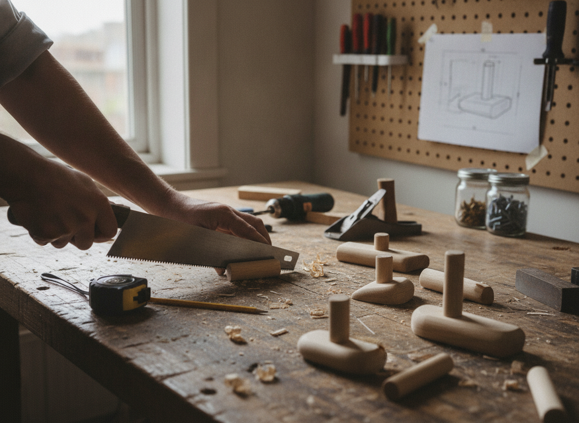 Zelf houten wandhaken maken met eenvoudige stappen voor beginners