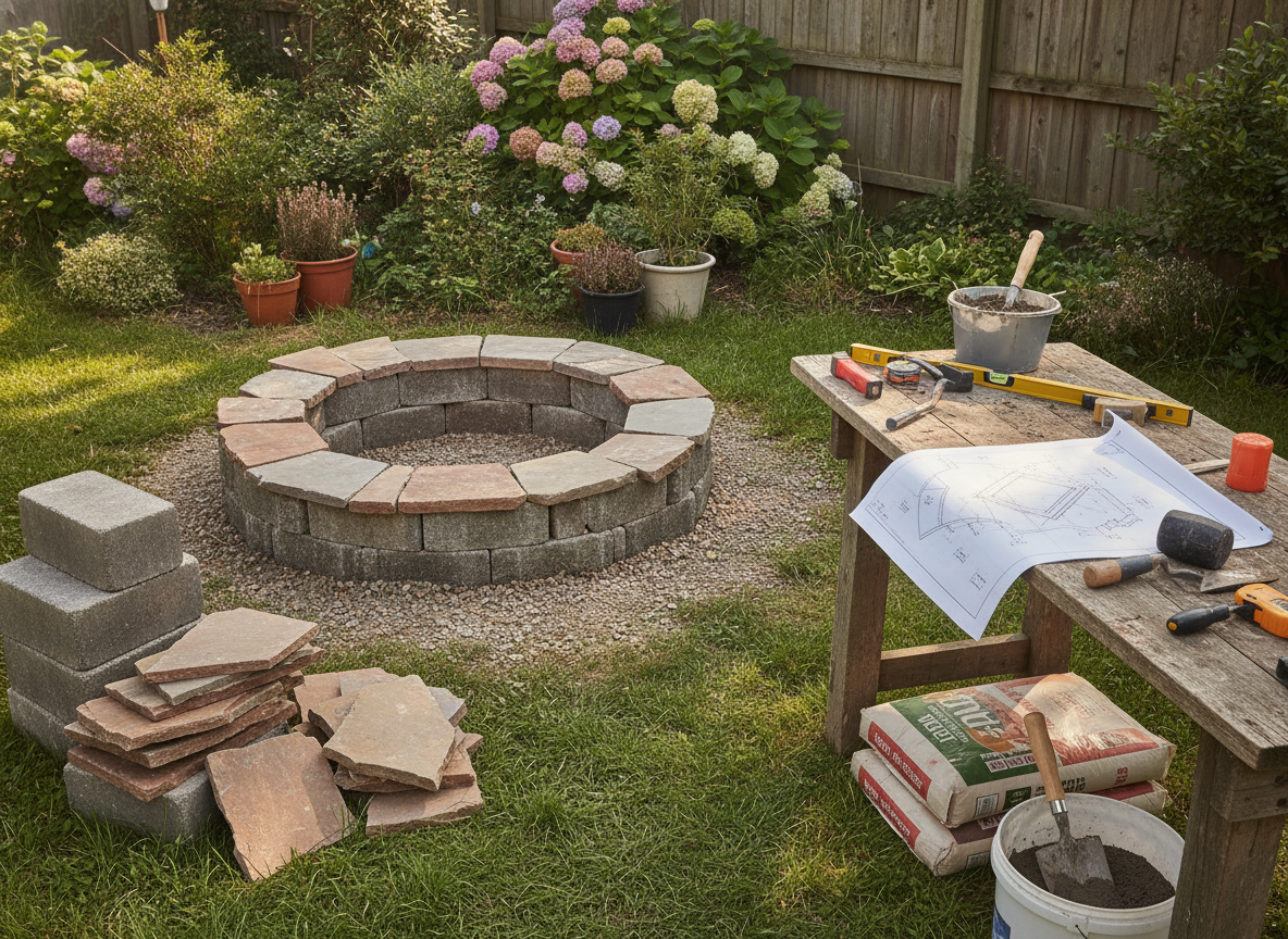 Zelf een vuurplaats in de tuin bouwen met stappenplan en materialen