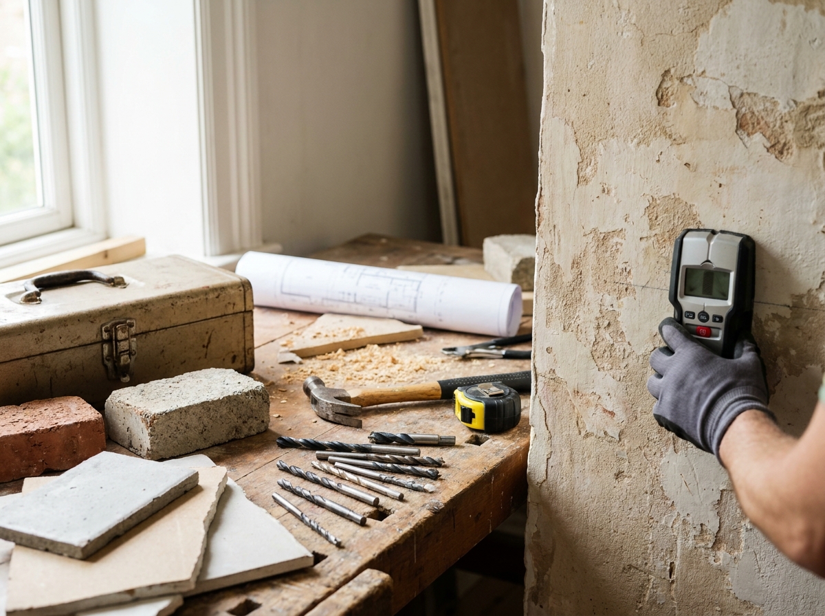 Zo weet je van welk materiaal je muur is voordat je boort